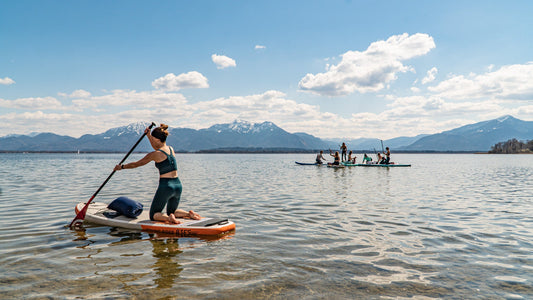 Stand-up-Paddling auf dem Chiemsee — Training fuers SUP